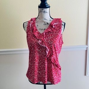 CHAPS RED FLORAL TOP